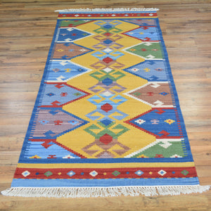 Hand-Woven Reversible Turkish Design Kilim Handmade 100% Wool (Size 2.7 X 6.0) Brral-5103