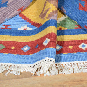 Hand-Woven Reversible Turkish Design Kilim Handmade 100% Wool (Size 2.7 X 6.0) Brral-5103