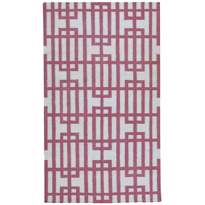 Hand-Woven Modern Reversible Dhurrie Kilim Handmade Wool Rug (Size 3.0 X 5.2) Brral-5115