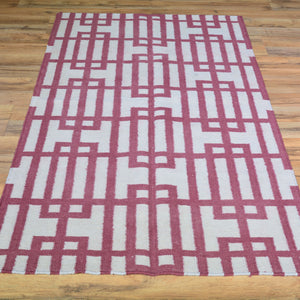 Hand-Woven Modern Reversible Dhurrie Kilim Handmade Wool Rug (Size 3.0 X 5.2) Brral-5115