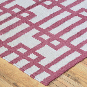 Hand-Woven Modern Reversible Dhurrie Kilim Handmade Wool Rug (Size 3.0 X 5.2) Brral-5115