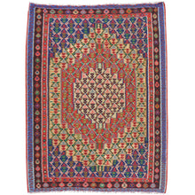 Load image into Gallery viewer, Hand-Woven Oriental Persian Sanna Reversible Kilim Wool Rug (Size 4.0 X 5.1) Brral-5139