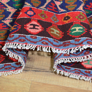 Hand-Woven Oriental Persian Sanna Reversible Kilim Wool Rug (Size 4.0 X 5.1) Brral-5139