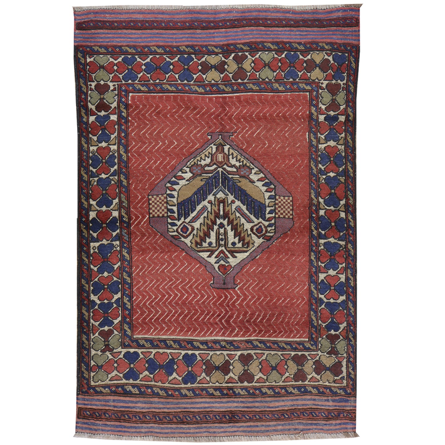 Hand-Knotted And Soumak Tribal Handmade Wool Rug (Size 3.10 X 5.11) Brral-5148