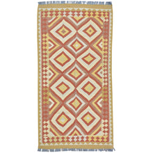Load image into Gallery viewer, Hand-Woven Afghan Tribal Momana Kilim Handmade Wool Rug (Size 3.4 X 6.10) Brral-5169