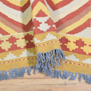 Hand-Woven Afghan Tribal Momana Kilim Handmade Wool Rug (Size 3.4 X 6.10) Brral-5169