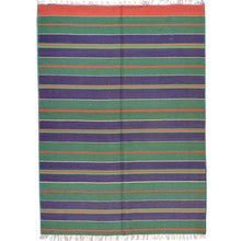 Load image into Gallery viewer, Turkish Striped Design Handmade Reversible Kilim Wool Rug (Size 3.5 X 4.8) Brral-5187