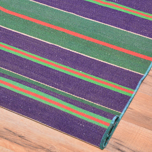 Turkish Striped Design Handmade Reversible Kilim Wool Rug (Size 3.5 X 4.8) Brral-5187