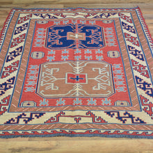Load image into Gallery viewer, Soumak Fine Tribal Geometric Design Handmade Wool Rug (Size 3.7 X 4.4) Brral-5199