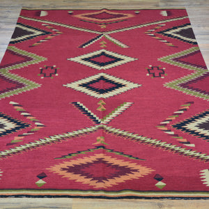Chain-Stitched Kashmir Southwestern Handmade Wool Rug (Size 4.0 X 6.0) Brral-5223
