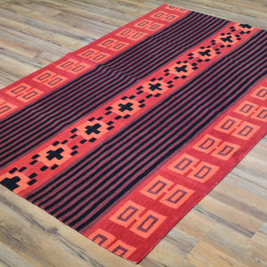 Chain-Stitched Kashmir Southwestern Handmade Wool Rug (Size 4.0 X 6.0) Cwral-5238
