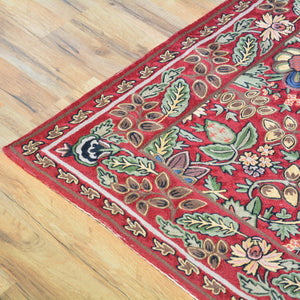 Chain-Stitched Kashmir Floral Handmade Wool Rug (Size 4.0 X 6.0) Brral-5262