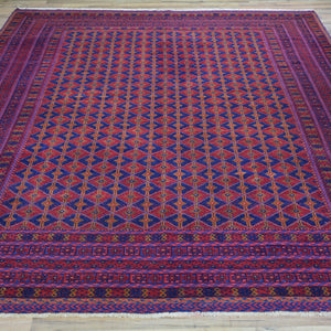 Fine unique afghan Tribal Wool Rug with multiple weave (Size 6.11 X 9.5) Cwral-5556