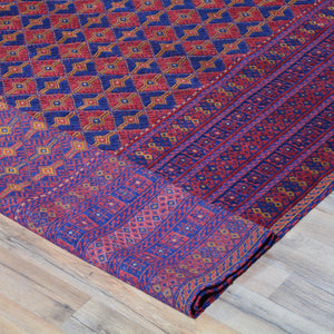 Fine unique afghan Tribal Wool Rug with multiple weave (Size 6.11 X 9.5) Cwral-5556