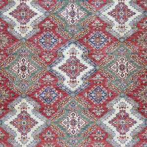 Hand-Knotted Fine Super Kazak Caucasian Design Wool Rug (Size 9.11 X 13.6) Brral-5568