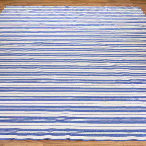 Hand-Woven Cotton Striped Design Handmade Kilim Rug (Size 8.0 X 10.0) Cwral-5595
