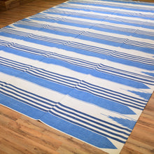 Load image into Gallery viewer, Hand-Woven Cotton Striped Design Darrie Handmade Kilim Rug (Size 9.7 X 13.11) Cwral-5598