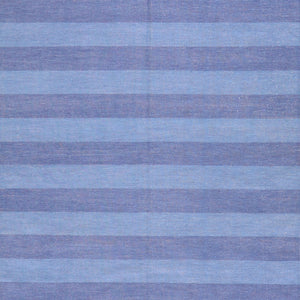 Hand-Woven Reversible Cotton Durrie Striped Design Kilim Rug (Size 8.1 X 10.0) Brral-5601