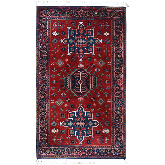 Hand-Knotted Oriental Geometric Design Handmade Wool Rug (Size 3.0 X 5.2) Brral-5694