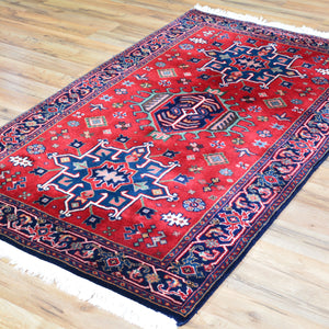 Hand-Knotted Oriental Geometric Design Handmade Wool Rug (Size 3.0 X 5.2) Brral-5694