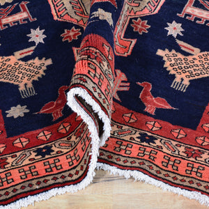 Hand-Knotted Persian Geometric Design Handmade 100% Wool Rug (Size 4.3 X 10.0) Cwral-5727