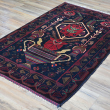 Load image into Gallery viewer, Hand-Knotted Afghan Geometric Design Wool Handmade Rug (Size 3.0 X 4.10) Cwral-5874