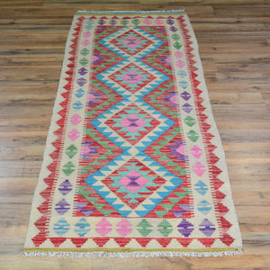 Hand-Woven Flatweave Handmade Kilim Wool Rug (Size 2.3 X 6.3) Cwral-5931