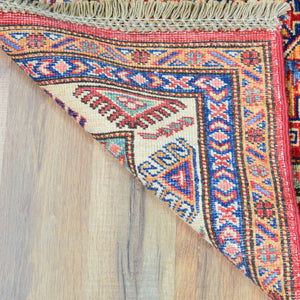Hand-Knotted Caucasian Super Kazak Design Handmade 100% Wool (Size 2.7 X 9.11) Cwral-5979