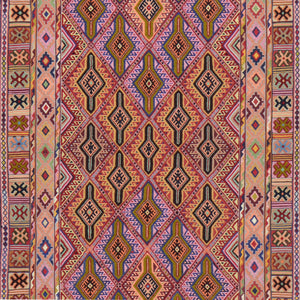 Oriental Multiple Weave Dazangi Tribal Design Handmade Wool Sumak Rug (Size 2.9 X 9.7) Cwral-6009