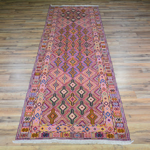 Oriental Multiple Weave Dazangi Tribal Design Handmade Wool Sumak Rug (Size 2.9 X 9.7) Cwral-6009