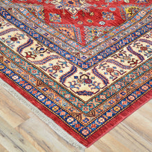 Load image into Gallery viewer, Hand-Knotted Tribal Super Kazak Design Wool Rug (Size 9.10 X 13.9) Cwral-6024