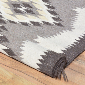 Hand-Woven Reversible Southwestern Design 100% Wool Rug (Size 2.8 X 8.1) Cwral-6075