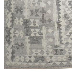 Hand-Woven Afghan Momana Reversible Kilim Wool Rug (Size 11.7 X 16.4) Cwral-6759