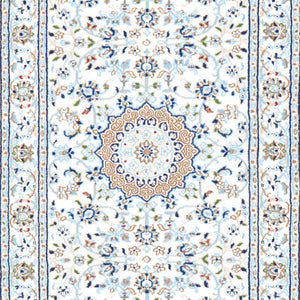 Hand-Knotted Fine Wool Silk Persian Nain Design Rug (Size 2.8 X 8.0) Cwral-6858