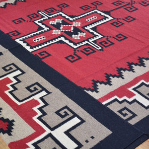 Hand-Woven Flatweave Navajo Style Handmade Wool Rug (Size 9.0 X 12.0) Cwral-6867