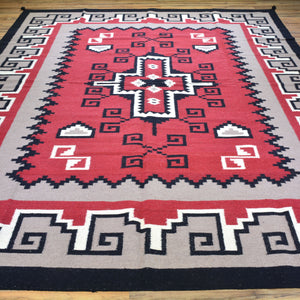 Hand-Woven Southwestern Style Handmade Wool Rug (Size 8.10 X 11.9) Cwral-6870