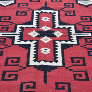 Hand-Woven Southwestern Style Handmade Wool Rug (Size 8.10 X 11.9) Cwral-6870