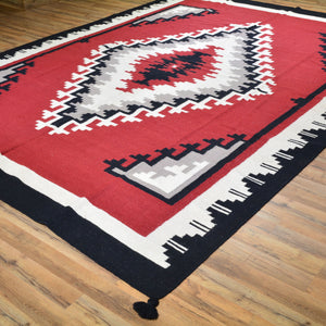 Hand-Woven Southwestern Design Handmade Wool Rug (Size 9.0 X 11.11) Cwral-6879