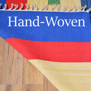 Hand-Woven Flatweave Cotton Kilim Southwestern Design Rug (Size 7.9 X 10.0) Cwral-6918