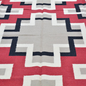 Hand-Woven Tribal Reversible Navajo Style Handmade Wool Rug (Size 8.0 X 10.0) Brral-6927