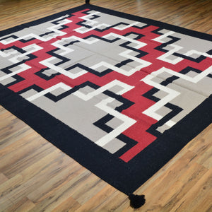 Hand-Woven Tribal Reversible Navajo Style Handmade Wool Rug (Size 8.0 X 10.0) Brral-6927