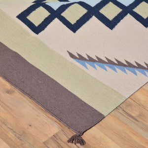 Hand-Woven Reversible Kilim Southwestern Design Wool Rug (Size 8.0 X 10.0) Cwral-6933