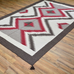Hand-Woven Navajo Style Southwestern Design FlatWeave Rug (Size 6.0 X 9.0) Cwral-6945
