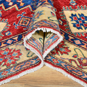 Hand-Knotted Super Kazak Design Handmade Wool Rug (Size 4.11 X 6.4) Brral-699