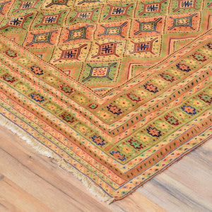Mashwani Handmade Geometric Design Wool Rug (Size 5.4 X 6.9) Cwral-7029