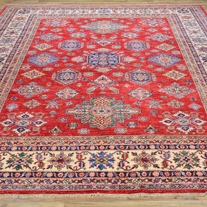 Hand-Knotted Caucasian Design Super Kazak Wool Rug (Size 8.0X 10.0) Cwral-7092