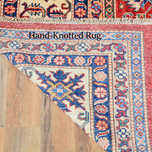 Hand-Knotted Caucasian Design Super Kazak Wool Rug (Size 8.0X 10.0) Cwral-7092