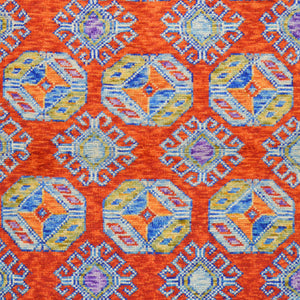 Hand-Knotted Ersari Design Handmade Wool Rug (Size 4.1 X 6.2) Cwral-7119