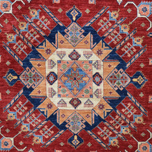 Load image into Gallery viewer, Hand-Knotted Round Caucasian Design Super Kazak Wool Rug (Size 8.0 X 8.3) Cwral-7125