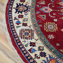 Load image into Gallery viewer, Hand-Knotted Round Caucasian Design Super Kazak Wool Rug (Size 8.0 X 8.3) Cwral-7125